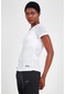 Maraton Active Slimfit Kadın Bisiklet Yaka Kısa Kol Fitness Beyaz T-Shirt 18516-Beyaz