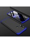 Kilifone - Xiaomi Uyumlu Redmi Note 8 - Kılıf 3 Parçalı Parmak İzi Yapmayan Sert Ays Kapak - Siyah-mavi