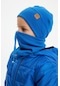 Erkek Bebek Çocuk Trend Style Şapka Bere Boyunluk Takım Rahat %100 Pamuklu Kaşkorse -7200- Koyu Mavi
