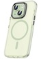 iPhone Uyumlu 15 Kılıf Airbagli Magsafe Wireless Şarj Özellikli Lopard Klaptika Kapak - Yeşil