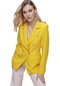 Kadın Sarı Kruvaze Yaka Blazer Ceket-20650-sarı