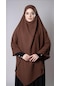 Kahverengi Pratik Hazır Geçmeli Tesettür Eşarp Medine İpeği Bağcıklı Sufle Hijab 2301 14