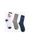 Koton 3'lü Soket Çorap Seti Slogan İşlemeli Mavi 3wam80226aa 3WAM80226AA601