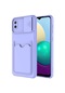 Kilifone - Samsung Uyumlu Galaxy A02 - Kılıf Slayt Sürgülü Kart Bölmeli Kartix Kapak - Lila