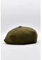 Erkek Dökümlü Kışlık Newsie Kasket Premium Irish Flat Cap Şapka - Haki