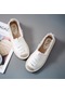 Beyaz Kadın Flats Ayakkabı Bayanlar Tuval Üzerinde Kayma Tembel Loafer'lar Nefes Espadrilles İlkbahar Sonbahar Ayakkabı