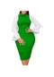 Ikkb Yeni Yüksek Bel Uzun Kollu Elbise Yeşil