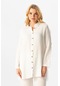 Uzun Katlanabilir Kol Sedanur Gömlek Yaka Yazlık Müslin Tunik Beyaz Byz-beyaz