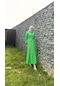 Edna Yakası Nakış Detaylı Elbise - 71094 - Benetton Yeşil-benetton Yeşil