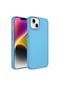 Noktaks - iPhone Uyumlu 13 - Kılıf Metal Çerçeve Ve Buton Tasarımlı Silikon Luna Kapak - Sierra Mavi