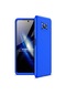 Mutcase - Xiaomi Uyumlu Poco X3 / Poco X3 Nfc / Poco X3 Pro - Kılıf 3 Parçalı Parmak İzi Yapmayan Sert Ays Kapak - Mavi