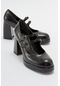 Oreas Siyah Desenli Kadın Topuklu Ayakkabı
