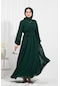 Şifon Elbise-zümrüt Yeşili-1522-zümrüt Yeşili