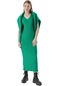 Kadın Yeşil Elbise Ve Kazak İkili Triko Takım-25044 - Kadın