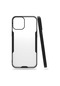 Kilifone - İphone Uyumlu İphone 12 Mini - Kılıf Kenarı Renkli Arkası Şeffaf Parfe Kapak - Siyah