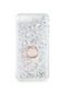 Noktaks - iPhone Uyumlu 8 Plus - Kılıf Yüzüklü Simli Sıvılı Milce Kapak - Gümüş