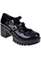 Pullman Kalın Topuklu Kadın Ayakkabı İz-1020 Siyah Rugan