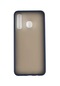 Kilifone - Huawei Uyumlu P30 Lite - Kılıf Arkası Mat Buzlu Kenarı Renkli Düğmeli Fri Silikon - Lacivert