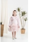 Kısa Ceketli Eteği Kat Tütülü Çantalı Kız Çocuk Elbise - Pembe
