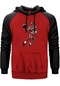 Michael Jordn Black Kırmızı Renk Reglan Kol Sweatshirt
