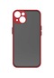 Kilifone - İphone Uyumlu İphone 14 Plus - Kılıf Arkası Buzlu Renkli Düğmeli Hux Kapak - Kırmızı