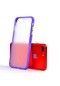 Kilifone - İphone Uyumlu İphone 7 Plus - Kılıf Arkası Mat Buzlu Kenarı Renkli Düğmeli Fri Silikon - Mor