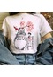 Harajuku Kawaii T Shirt Kadın Ullzang Tshirt Komik Karikatür T-shirt Sevimli Anime Üst Tee Unisex T-shirt Fildişi