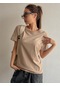 Unisex Sunshine Smiling Baskılı Tasarım Tshirt Bej