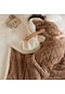 Xiaoqityh-taff Polar Battaniye Kış Kalınlaşmış Sıcak Güzellik Battaniyesi Şekerleme Battaniyesi Düz Renk Atmak Battaniye 100 X 150 Cm-kahverengi
