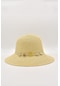 Kadın Deniz Kabuğu Detaylı Hasır Plaj Şapkası Bej - Standart
