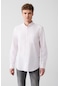 Avva Erkek Açık Pembe %100 Pamuk Oxford Düğmeli Yaka Çizgili Standart Fit Normal Kesim Gömlek A31Y2055
