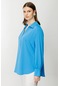 Ekol Kadın Polo Yaka Bluz 1532 Mavi