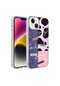 Noktaks - iPhone Uyumlu 14 Plus - Kılıf Kenarlı Renkli Desenli Elegans Silikon Kapak - No8
