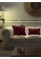 Bordo Renk Kırlent , Yastık Kılıfı Kadife Görünümlü Velvet Touch Serisi Bordo
