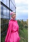 Moda Mevsimi İpekhan Lunaliner Desen Soft Pamuk Viskon Eşarp Fuşya Mint