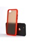 Mutcase - İphone Uyumlu İphone Se 2022 - Kılıf Arkası Mat Buzlu Kenarı Renkli Düğmeli Fri Silikon - Kırmızı