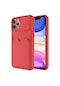 Ekılıf - İphone Uyumlu 11 Pro Max Uyumlu - Kılıf Slayt Sürgülü Kart Bölmeli Kartix Kapak - Kırmızı