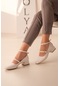 Katra Beyaz Küt Burun 4cm Topuklu Günlük Ayakkabı