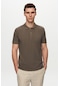 D's Damat Regular Fit Antrasit Pike Dokulu %100 Pamuk Kıvrılmaz Polo Yaka Nakışlı T-shirt