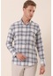 Koyu Lacivert Uzun Kollu Kareli Cepsiz %100 Pamuk Klasik Slim Fit Dar Kesim Gömlek 1004230176-koyu Lacivert
