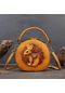 Sarı Johnature Tavşan Kabartmalı Çanta Hakiki Deri Retro Kadın Çantası Çok Yönlü Gerçek Inek Derisi El Yapımı Omuz Çantaları