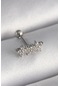 Shoecide 316l Çelik Gümüş Renk Zirkon Taşlı Yonca Tragus Piercing Çok Renkli