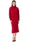 Kadın Kırmızı Elbise Ve Kazak İkili Triko Takım-25043 - Kırmızı
