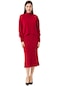 Kadın Kırmızı Elbise Ve Kazak İkili Triko Takım-25043 - Kırmızı