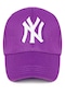 Unisex Mor Renk Beyaz Logo Beyzbol Ny New York Şapka - Unisex