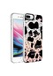 Noktaks - iPhone Uyumlu 8 Plus - Kılıf Koruyucu Mermer Desenli Marbello Kapak - Siyah-beyaz