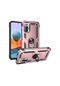Noktaks - Xiaomi Redmi Note 10 Pro Uyumlu - Kılıf Yüzüklü Zırh Tank Vega Kapak - Rose Gold