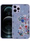 Ekılıf - İphone 13 Pro Uyumlu Kılıf Desenli Sert Silikon Mumila Kapak - Lilac Bear