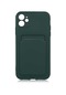 Mutcase - İphone Uyumlu İphone 12 - Kılıf Kamera Korumalı Kart Bölmeli Ofix Kapak - Koyu Yeşil