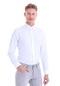 Hatemoğlu Beyaz Comfort Fit Uzun Kollu Pamuklu Düz Casual Oxford Gömlek